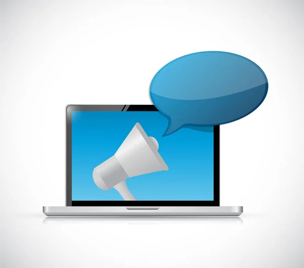 Computer loudspeaker message icon — Stock Photo, Image