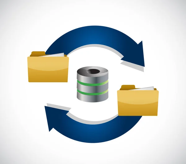 Ícone de ilustração do ciclo de armazenamento de conteúdo do servidor Imagem De Stock