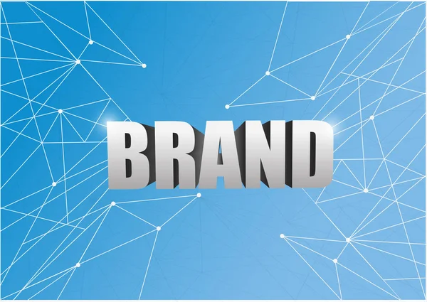 Brand 3d semn peste o tehnologie abstractă albastră — Fotografie, imagine de stoc