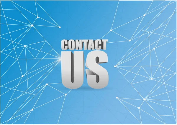 Contact us 3d sign over a blue abstract tech — Stock Photo, Image