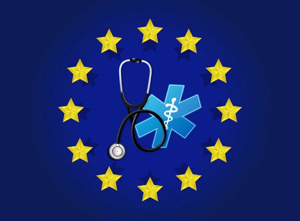 Drapeau médical européen illustration conception graphique — Photo