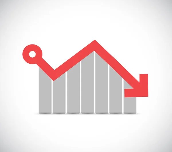 Sinkende Gewinne Geschäftsgrafik Illustration — Stockfoto