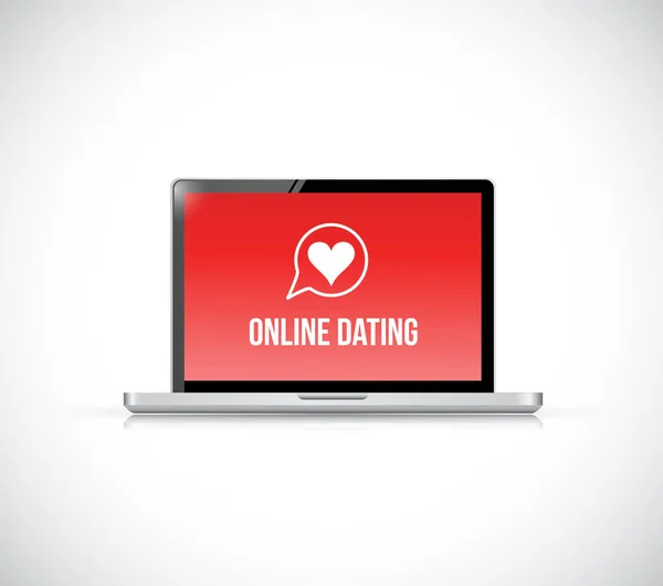 Online dating. dizüstü bilgisayar illüstrasyon — Stok fotoğraf