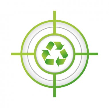 Hedef işareti kavramı illüstrasyon tasarım geri dönüşüm