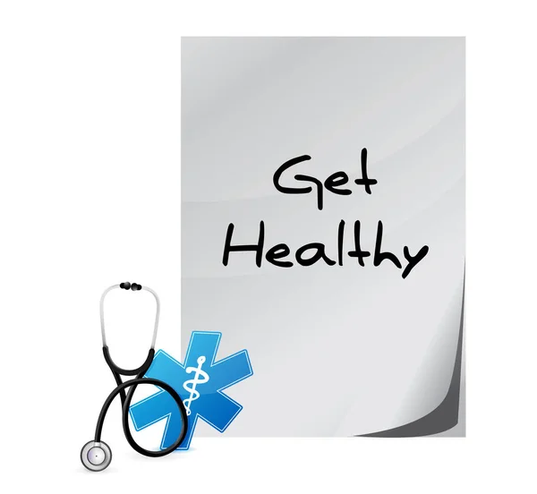 Get healthy doctors prescription sign — Stock Photo, Image