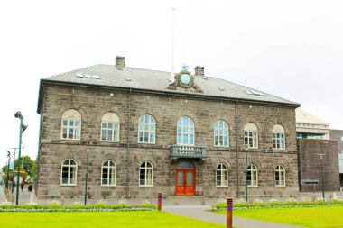 Reykjavik, İzlanda - 17 Temmuz 2017: Parlamento (Althingi) Ho