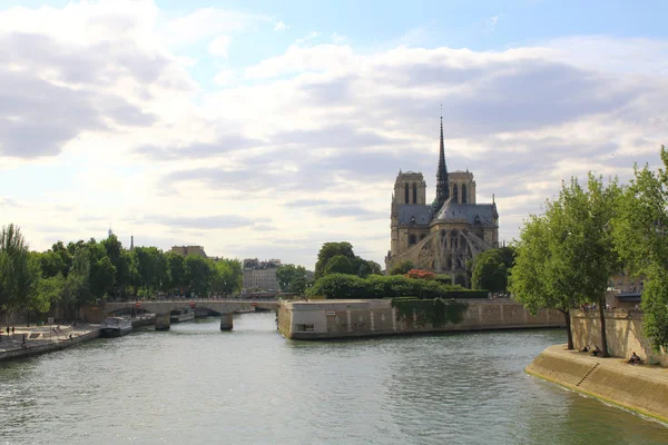 Notre dame cathedral de paris, Frankreich. Sommerzeit — Stockfoto