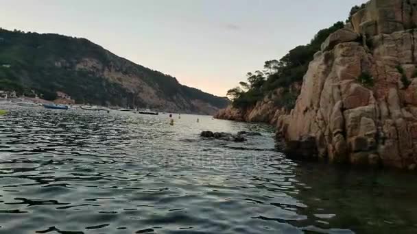 Aiguablava, Begur na hiszpańskim wybrzeżu Costa Brava. Zachód słońca — Wideo stockowe