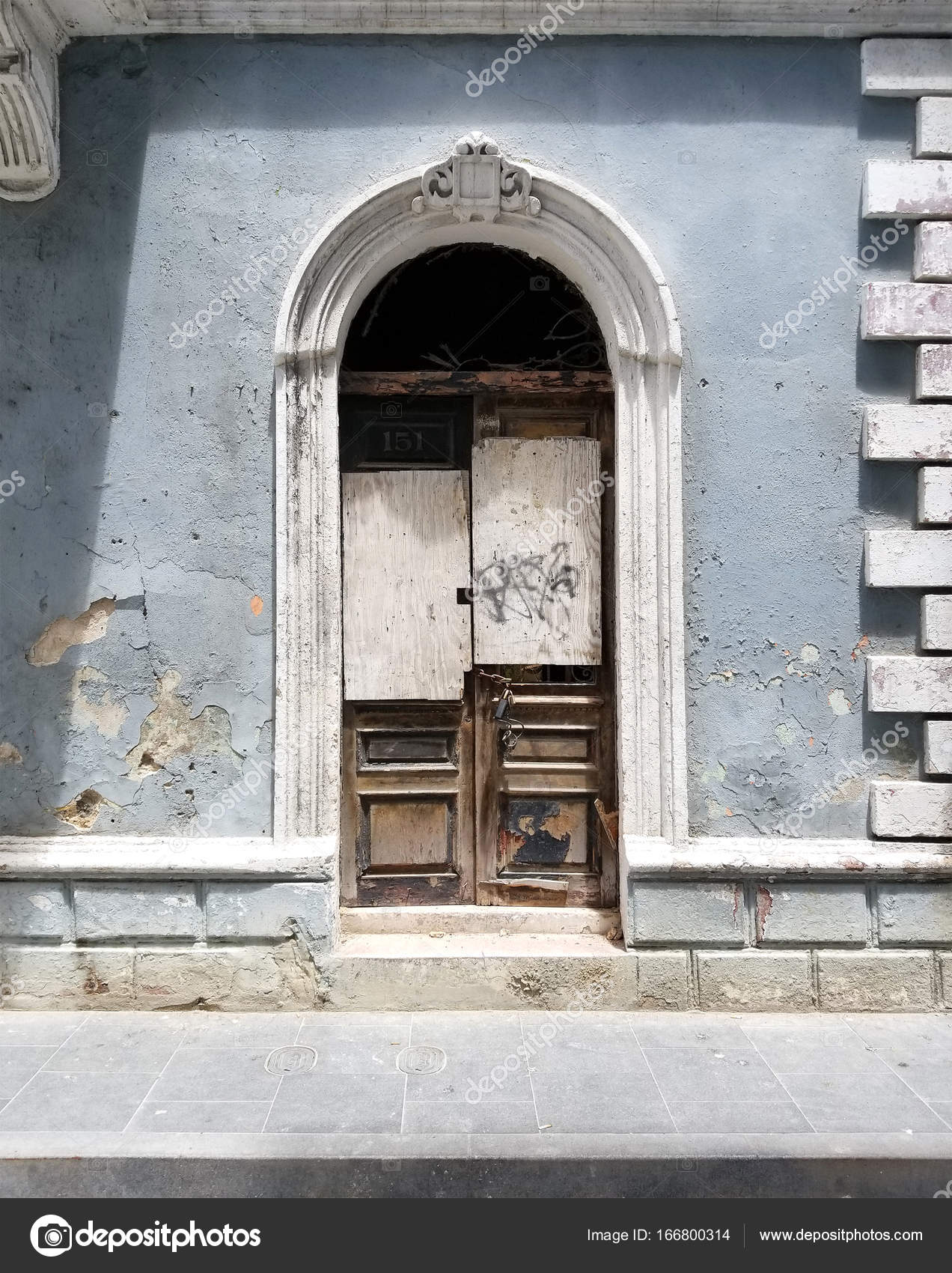 Old Spanish Door With A Door Knocker In San Juan Puerto Rico