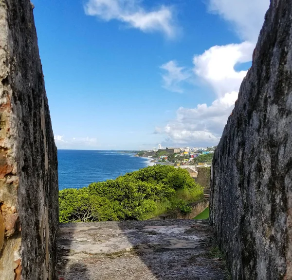 Litoral de San Juan, Porto Rico e do antigo El Morro Cast — Fotografia de Stock
