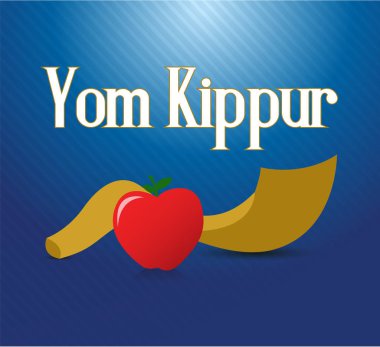 Yahudi tatil kartı boynuz ve elma