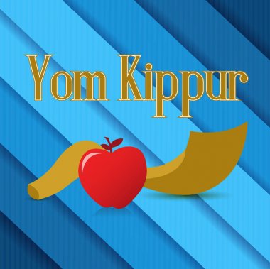 Yahudi tatil kartı boynuz ve elma