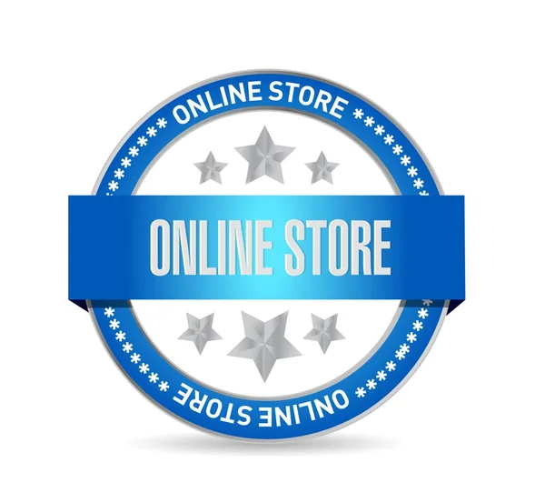 Onlinebutiken tätning logga konceptet illustration — Stockfoto