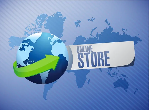 Online winkel global sign concept illustratie — Stockfoto