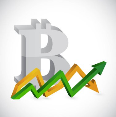 bitcoin grafik illüstrasyon yukarı ve aşağı