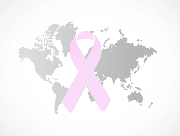 Prsu rakovina pásu svět mapa obrázku designu — Stock fotografie