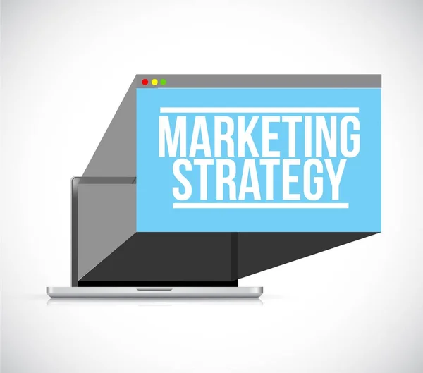 Marketing strategy laptop computer — Stock Photo, Image