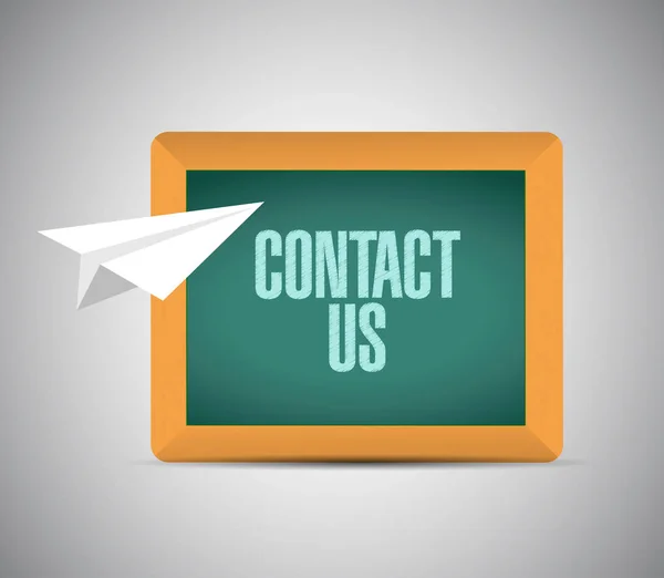 Contact us paper plane sign message — Stock Photo, Image