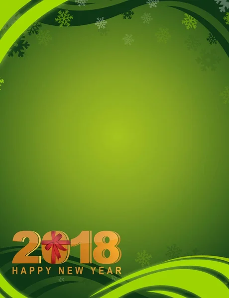 2018 feliz año nuevo verde tarjeta de invierno —  Fotos de Stock