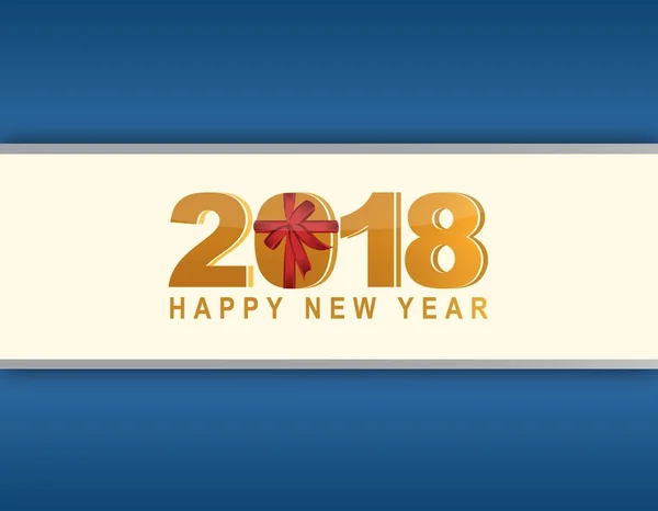 2018 feliz ano novo cartão azul — Fotografia de Stock