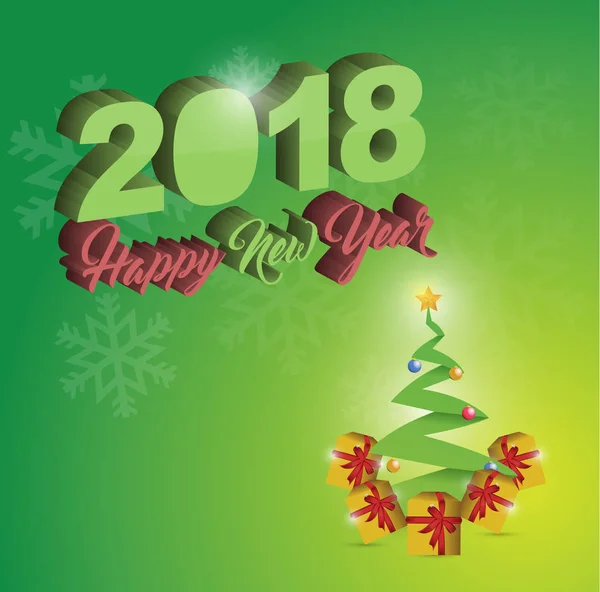Feliz año nuevo 2018 tarjeta de Navidad —  Fotos de Stock