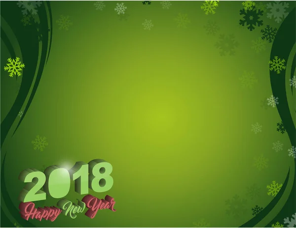 Ευτυχισμένο το νέο έτος 2018 διακοπών πράσινη κάρτα — Φωτογραφία Αρχείου
