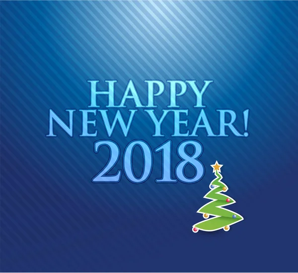 Szczęśliwego nowego roku 2018 holiday niebieskie ilustracja karta — Zdjęcie stockowe