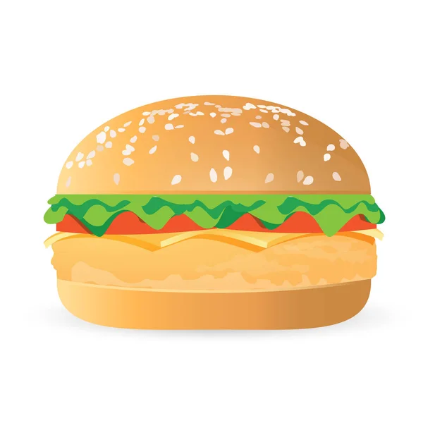 Kip hamburger met sla en tomaat. geïsoleerd — Stockfoto