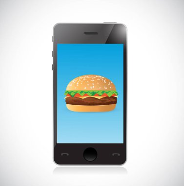 sipariş online burger konsept illüstrasyon tasarımı