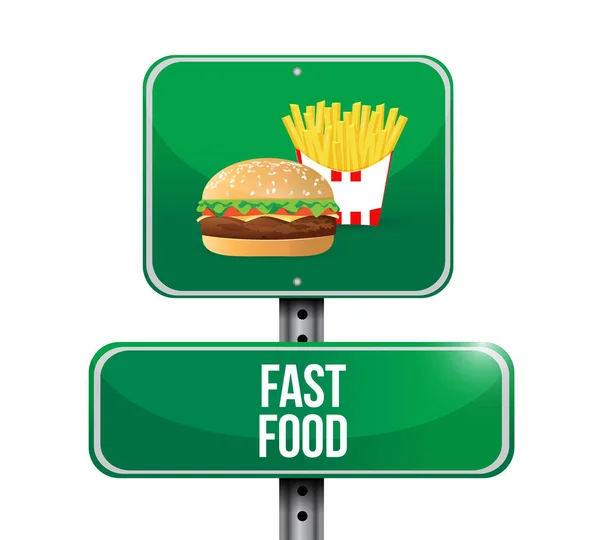 Fast food street sign concetto illustrazione — Foto Stock