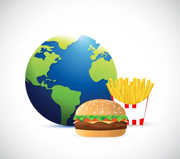 Pojęcie rynku międzynarodowych fast food — Zdjęcie stockowe
