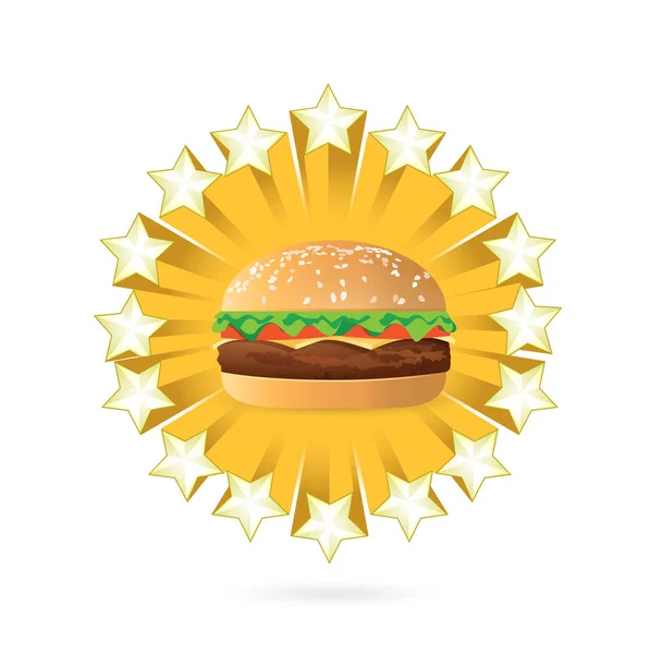 Hamburger en sterren illustratie conceptontwerp — Stockfoto