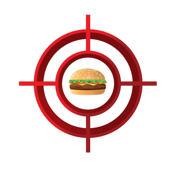 ハンバーガー ターゲット コンセプト イラスト デザイン — ストック写真