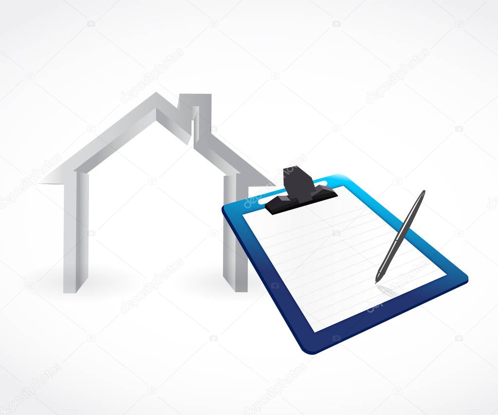 clipboard real estate contract sign illustration