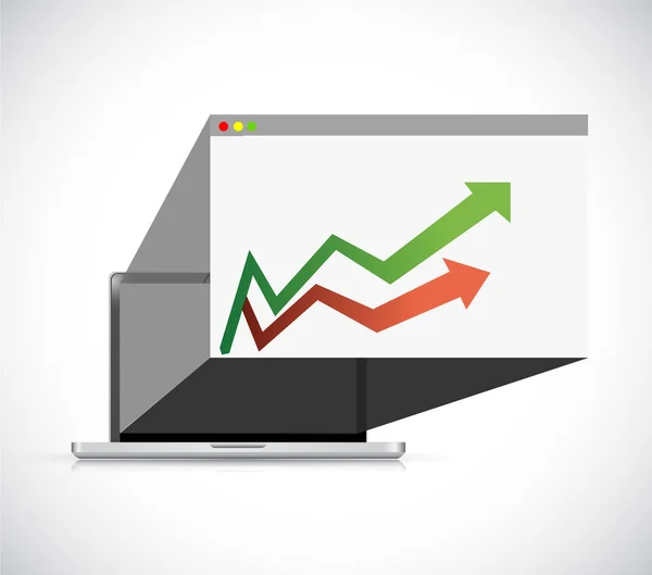 株式市場の上に移動します。コンピューター サイン — ストック写真