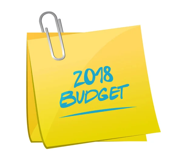 Publicación presupuestaria 2018. Diseño de ilustración post amarillo — Foto de Stock