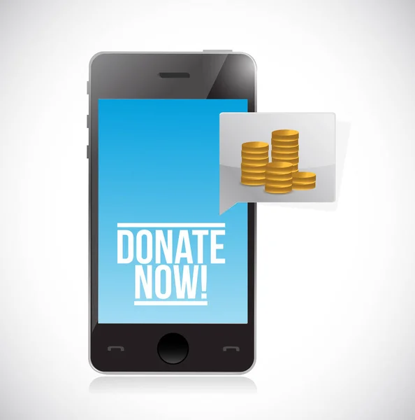 Faites un don à un organisme de bienfaisance en utilisant l'illustration de concept smartphone — Photo