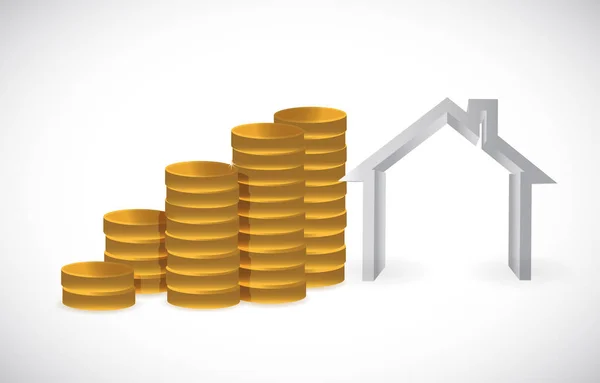 Geld besparen voor Home concept. Geïsoleerde illustratie — Stockfoto