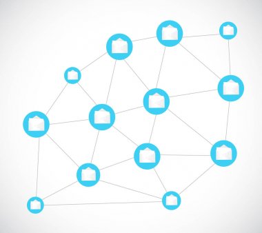 Küresel Internet kavramı e-posta bağlantıları.