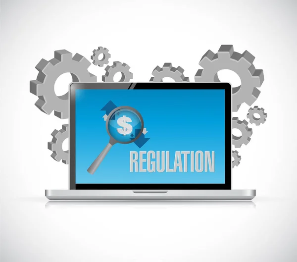 Regulation notice sign on a computer screen. — Stock Photo, Image