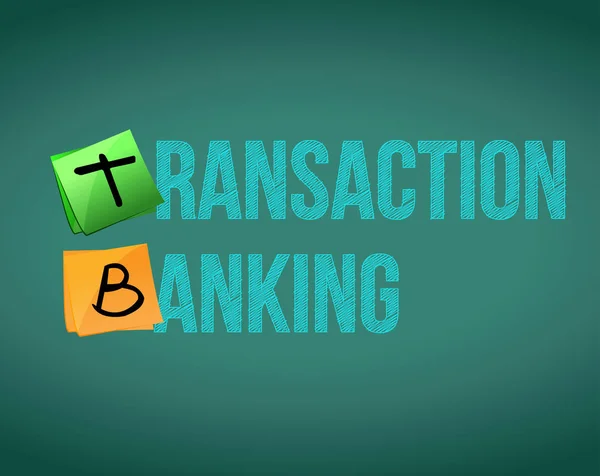 Transaction banking tekst geschreven op een schoolbord. — Stockfoto