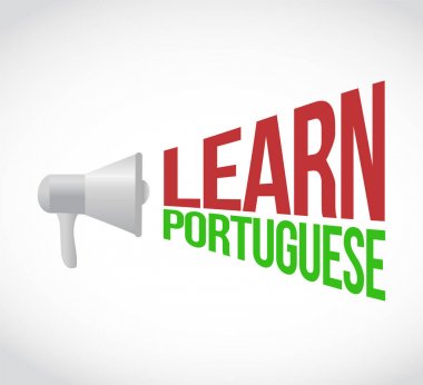 Portekizce hoparlör mesaj işareti illüstrasyon öğrenin