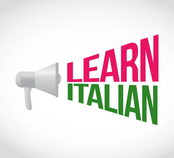 Learn italian loudspeaker message sign illustration — Stock Photo, Image