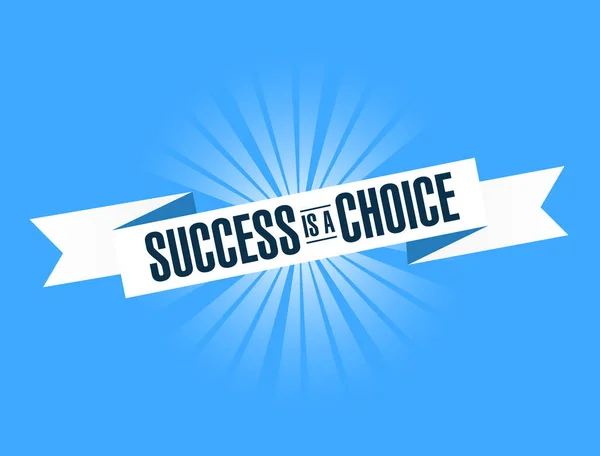 Success is a choice, blue ribbon Illustration Design graphic. — Stock Photo, Image