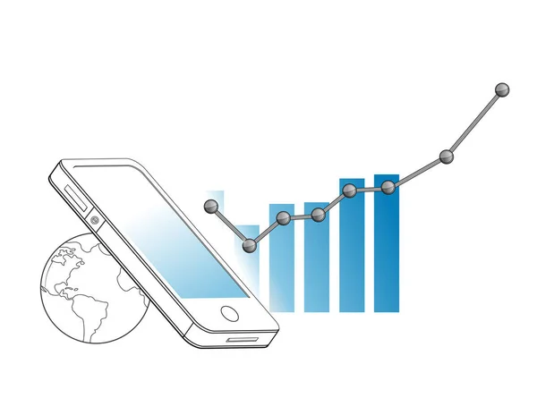 Business technology connection going up. Line Illustrator. — Stock Photo, Image