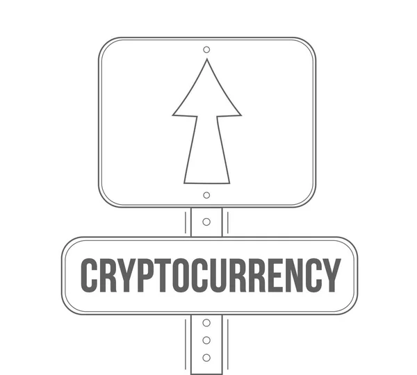 Cryptocurrency sokak işareti kavramı, grafik tasarım. — Stok fotoğraf