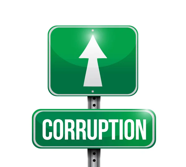 Corruption post street sign. Vector illustration — Stock Photo, Image