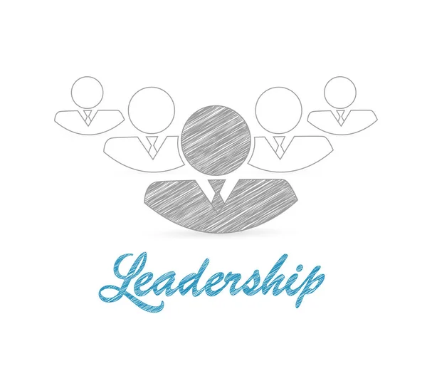 Leadership Team Avatar Group Illustrations Line Graphics White Background — Stock Photo, Image