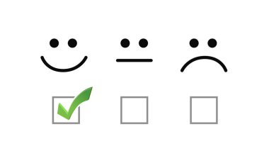Onay işareti seçim çizim seçenekleri grafik gülümse. beyaz bitti izole