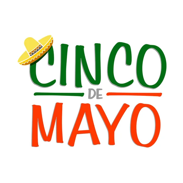 Cinco Mayo Firande Semester Skylt Isolerad Över Qhite — Stockfoto